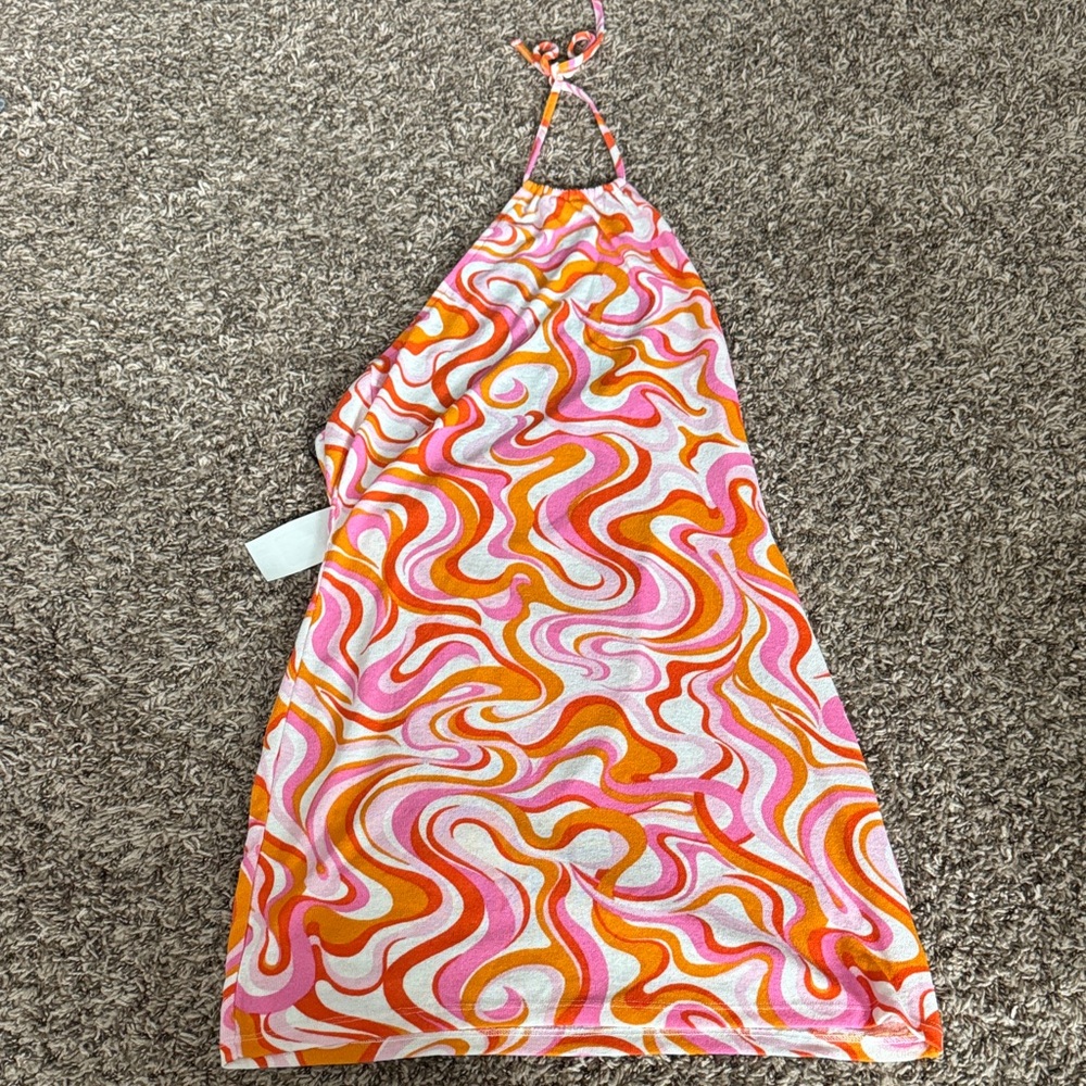 H&M Pink and Orange Swirl Dress